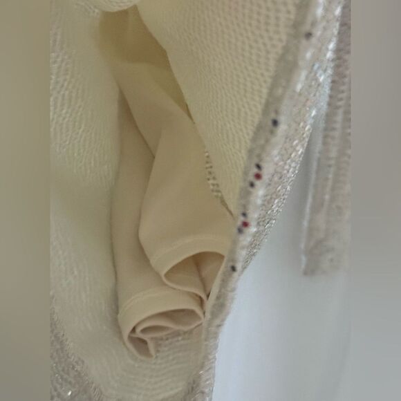 AK ANNE KLEIN WOMENS PETITE Silver Sequin PULL ON Pant NWT - Picture 6 of 11